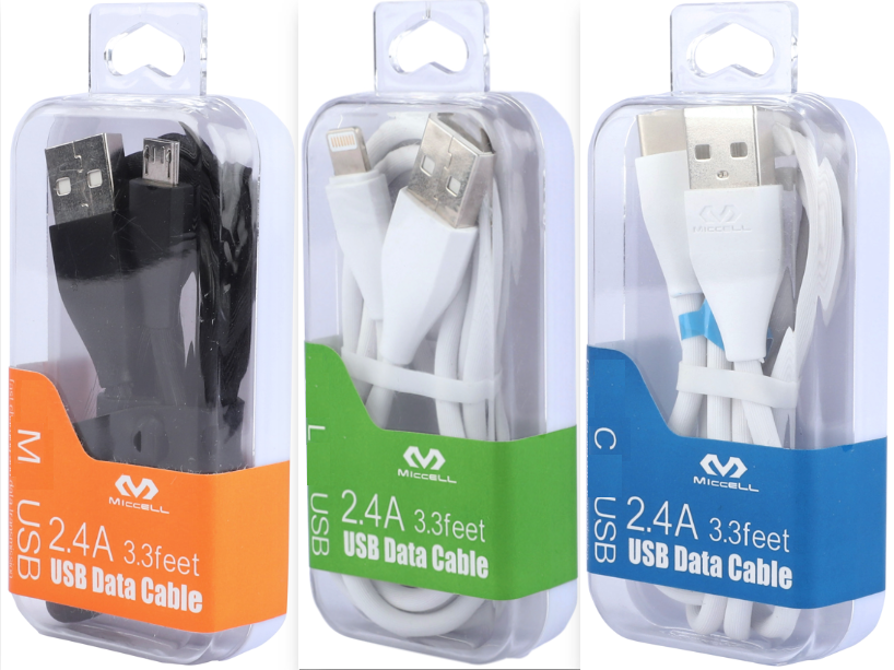 S70 Miccell Data Cable 3.3ft (VQ-D03) Acrylic pack